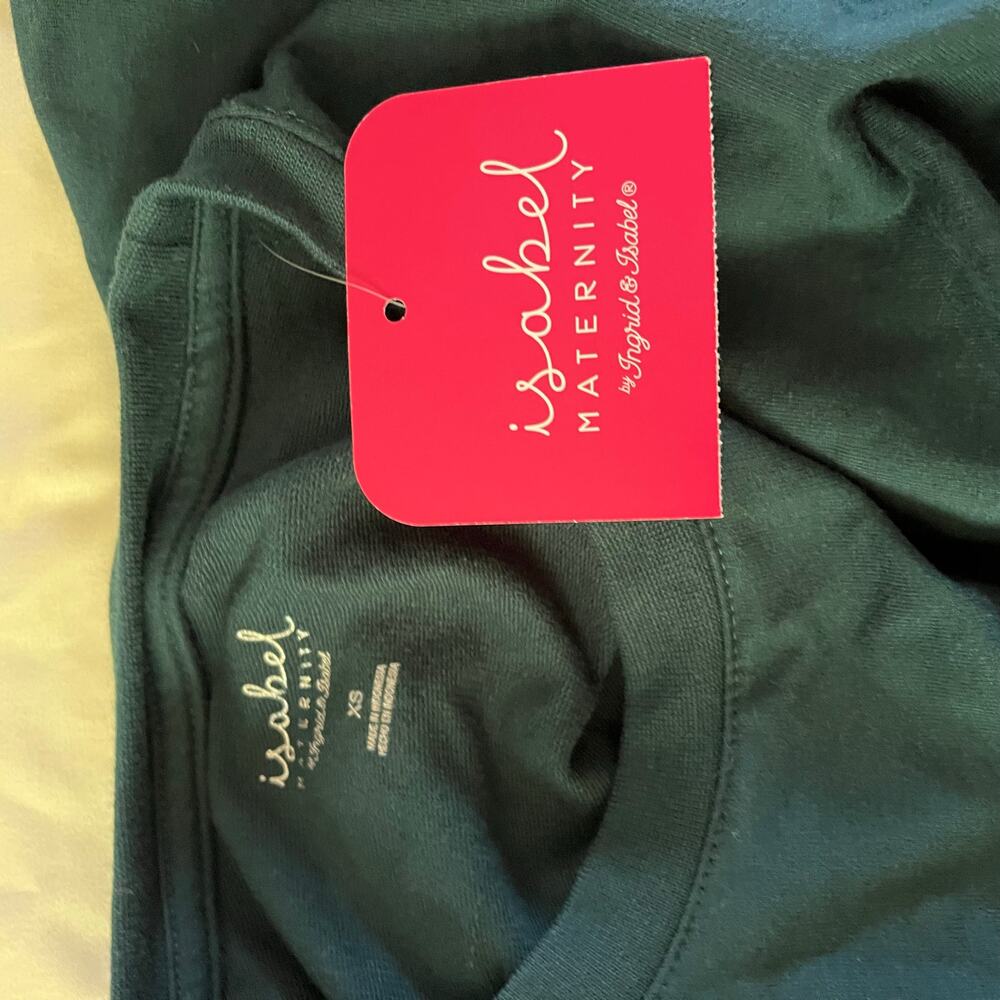 NWT Teal Green "Mama" Stitched Maternity Pullover Sweatshirt Sz XS Pregnancy - Picture 5 of 6